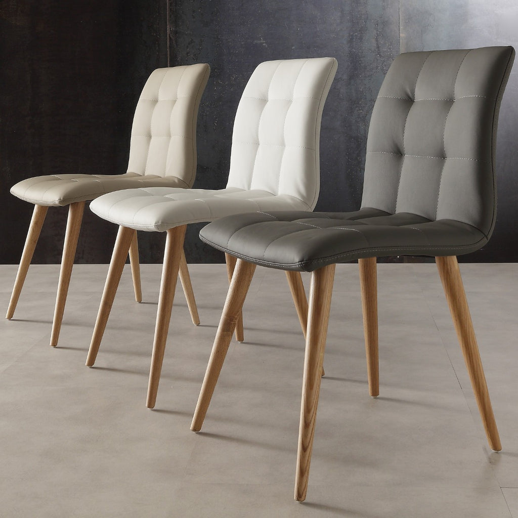 Sedie da cucina in legno ed ecopelle Konnor