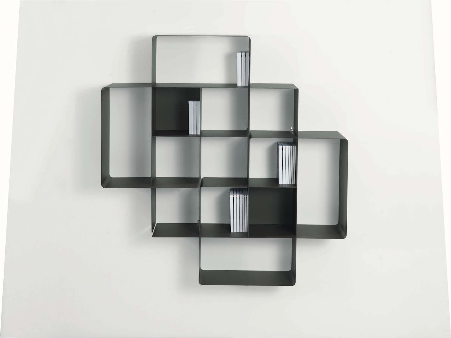 Libreria a parete moderna in acciaio Kreando