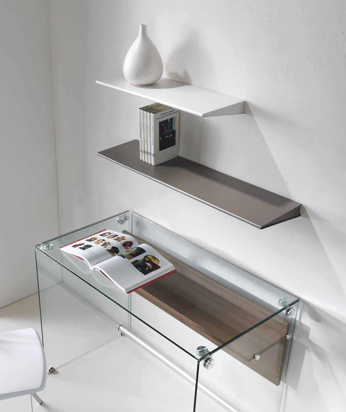 Mensola design moderno Wing in acciaio 60 cm o 90 cm