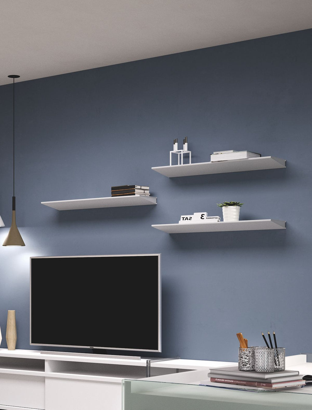 Mensola design moderno Wing in acciaio 60 cm o 90 cm