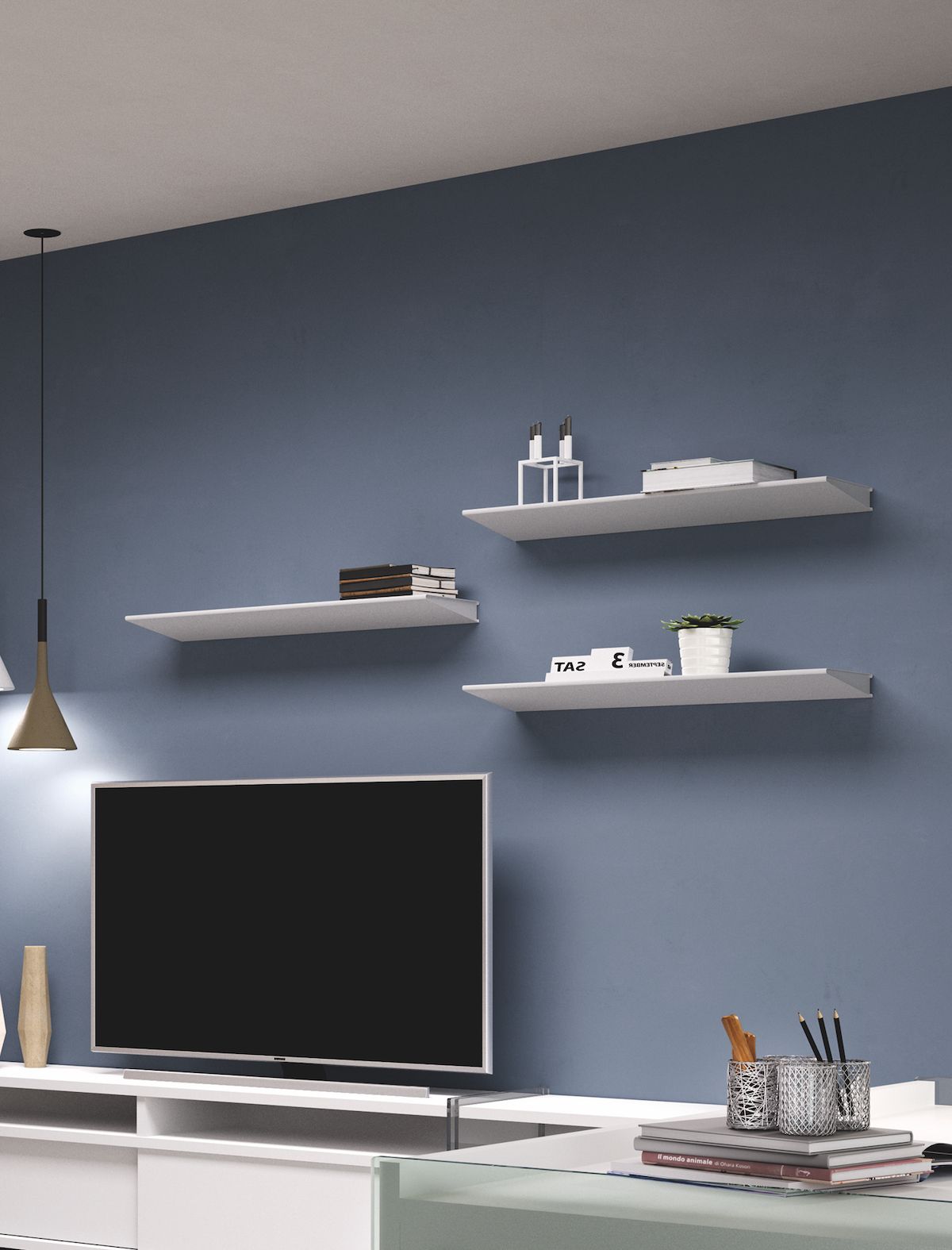 Mensola design moderno Wing in acciaio 60 cm o 90 cm