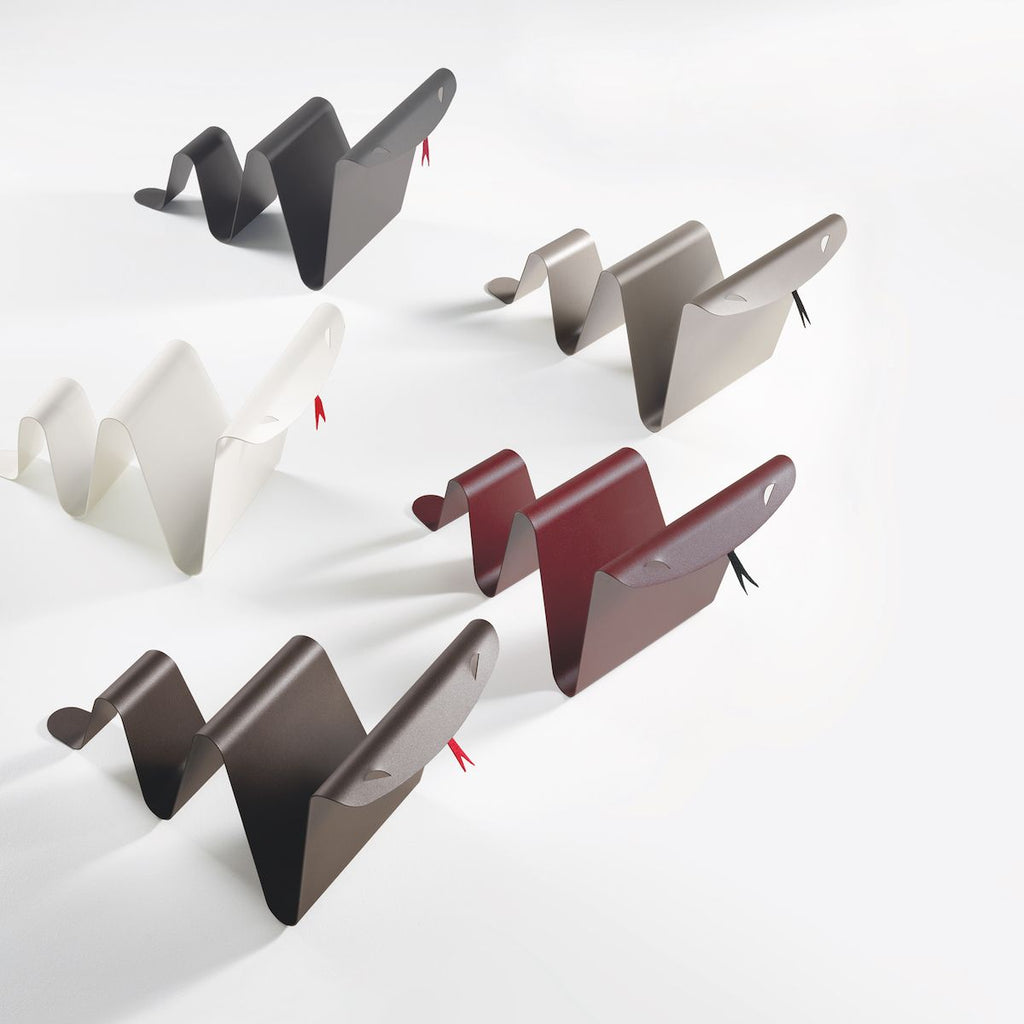 Portariviste design moderno in acciaio Serpe