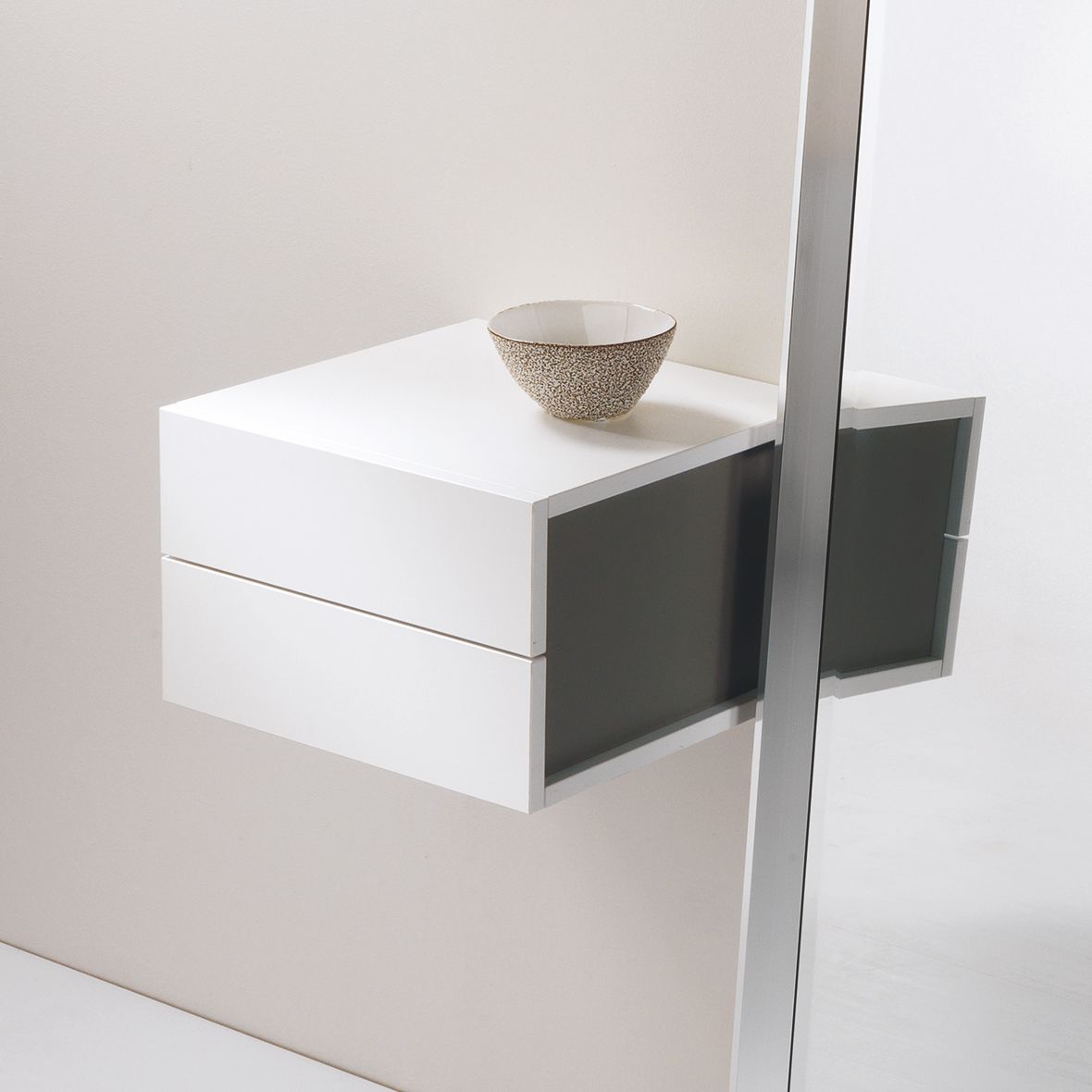 Pensile cassettiera a parete in laminato design moderno Unit