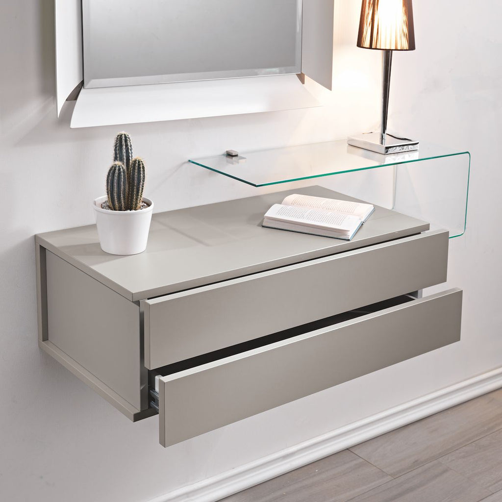 Cassettiera pensile Unit da parete in legno laminato