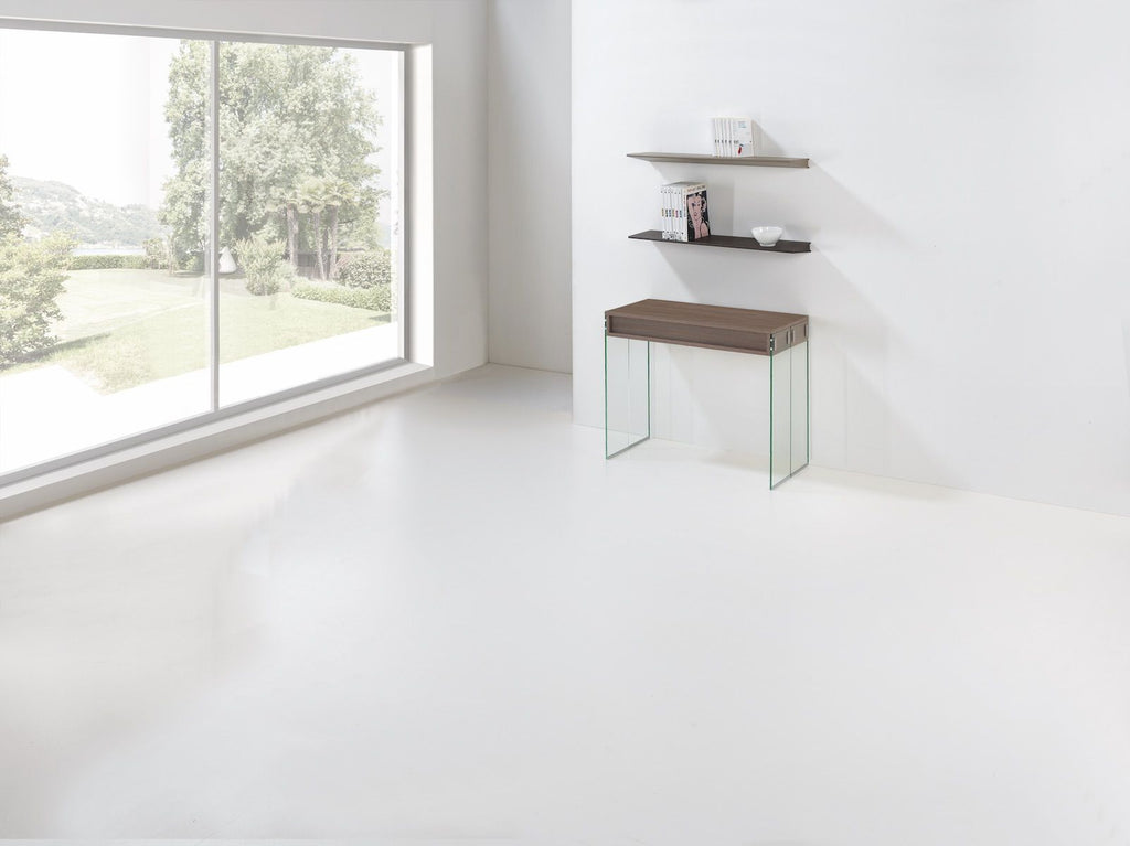 Tavolo consolle allungabile Ronny Big in vetro e laminato