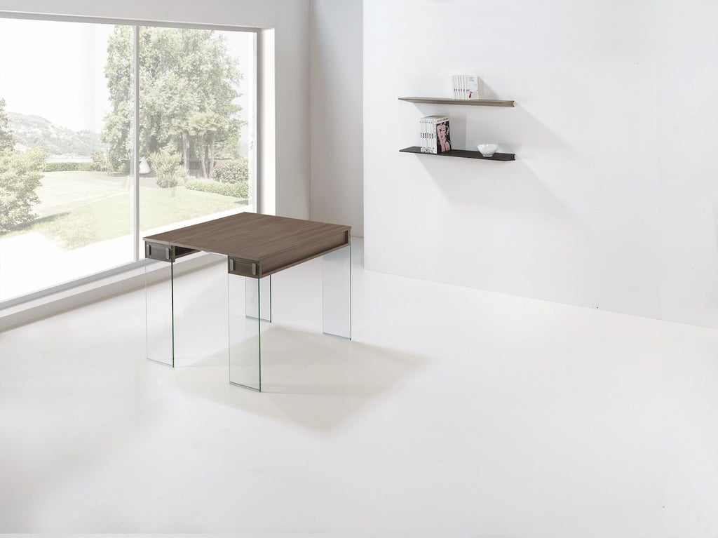 Tavolo consolle allungabile Ronny Big in vetro e laminato