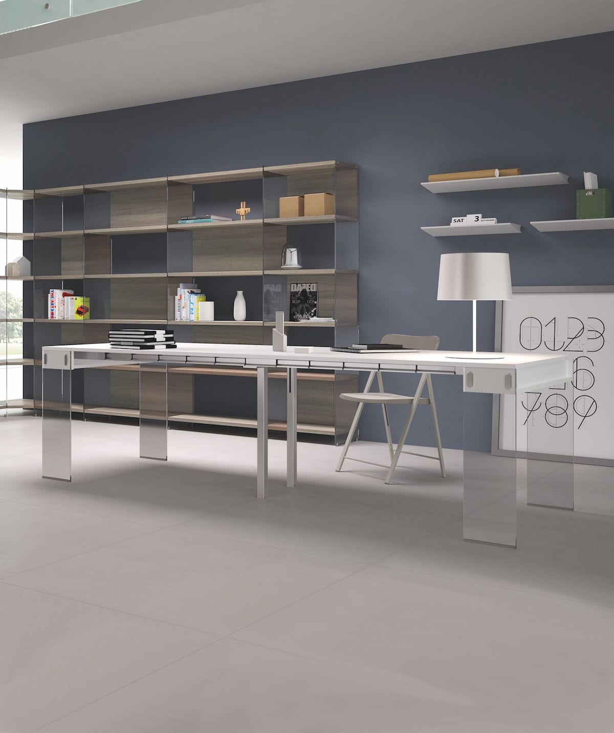 Tavolo consolle allungabile Ronny Big in vetro e laminato