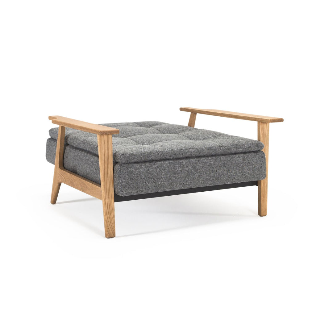 Poltrona design Dublexo Frej con braccioli in legno