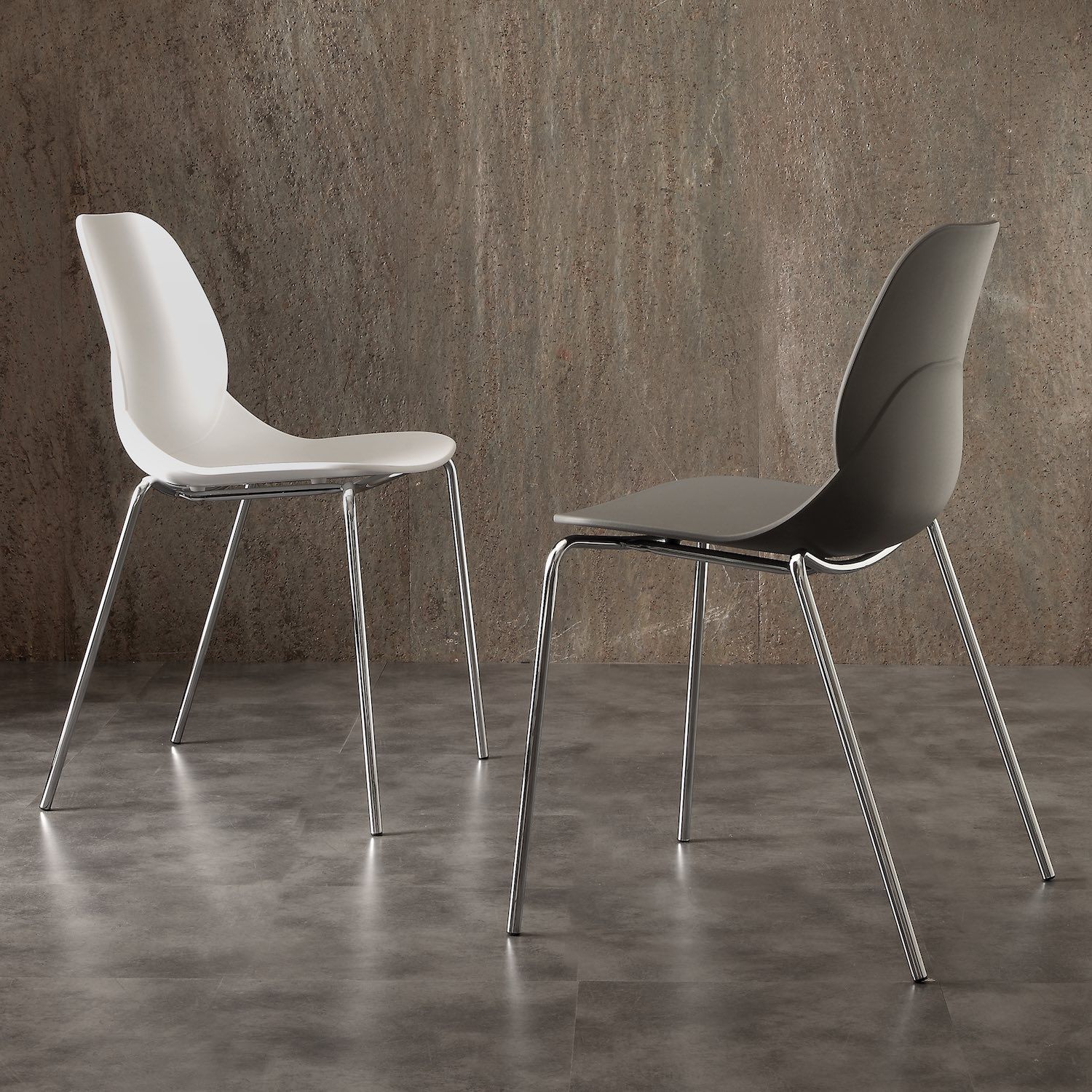 Sedie impilabili in polipropilene e metallo Tessi