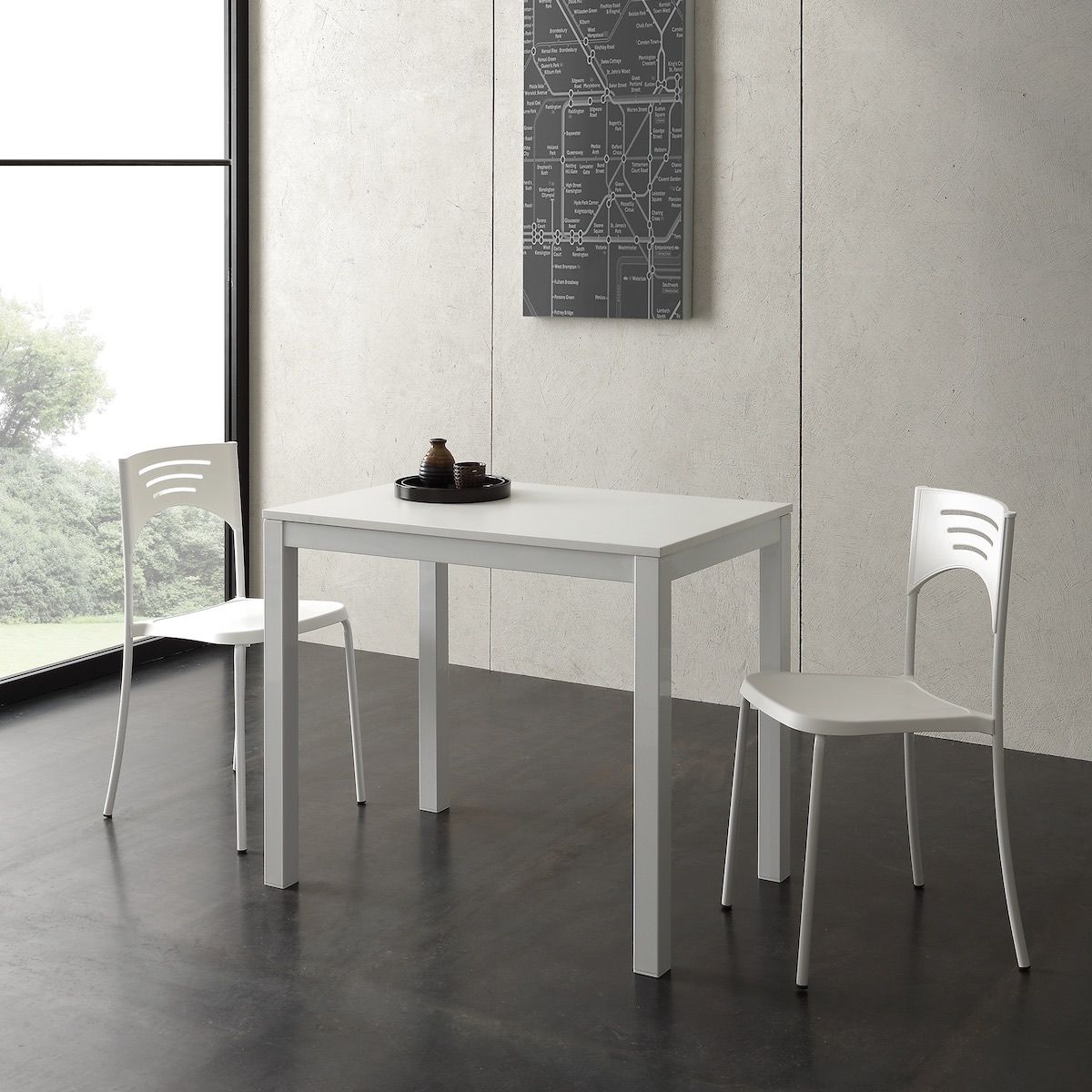Tavolo allungabile in metallo e nobilitato 90 x 60 cm Ingmar