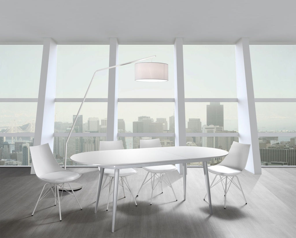 Sedia da cucina in metallo polipropilene ed ecopelle Kirby White