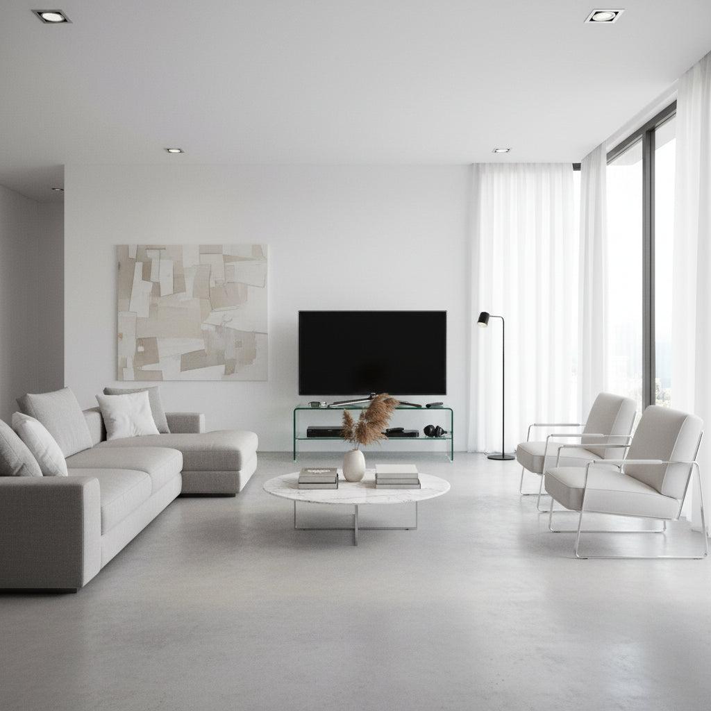Porta TV in vetro curvato trasparente Fancy 110