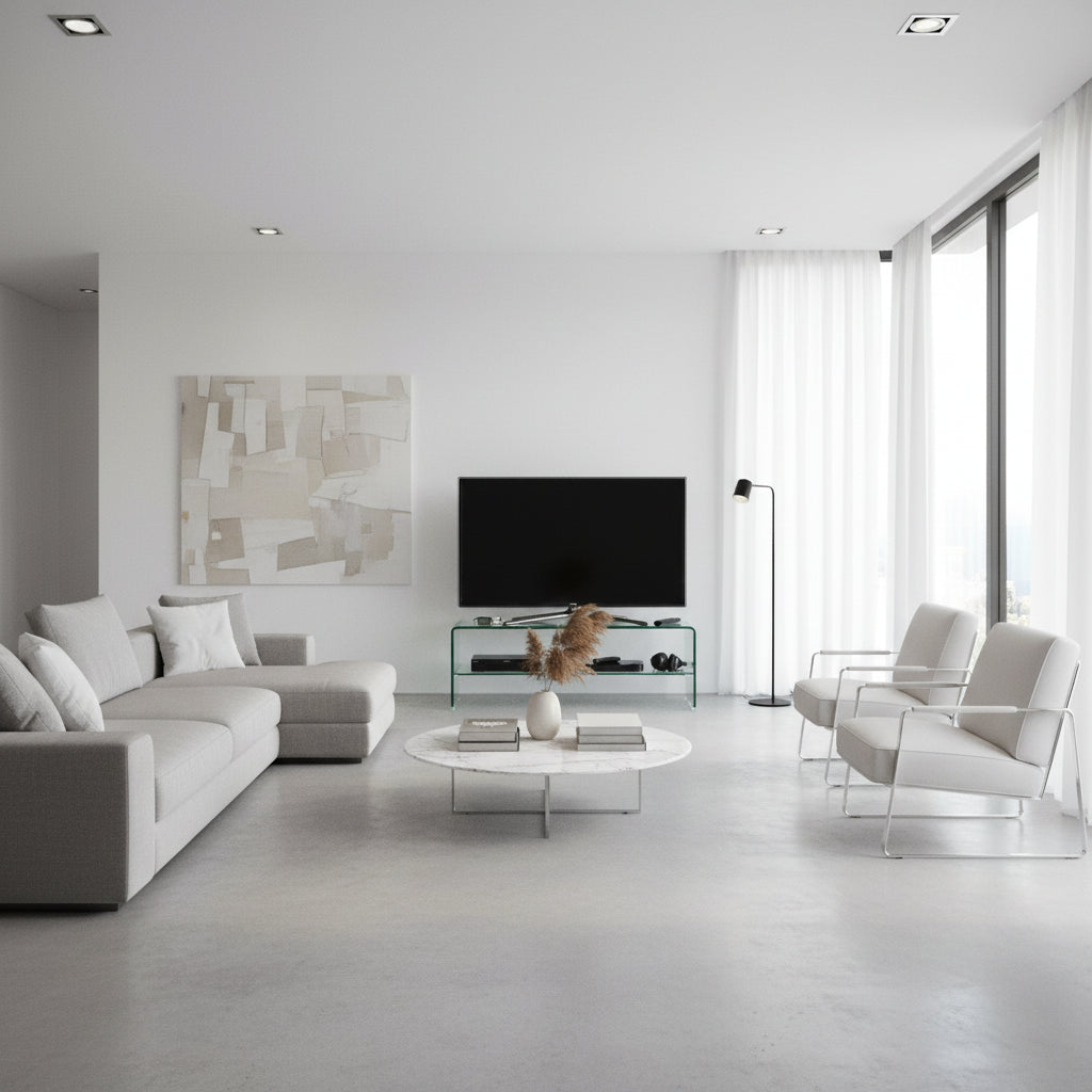 Porta TV in vetro curvato trasparente Fancy 110