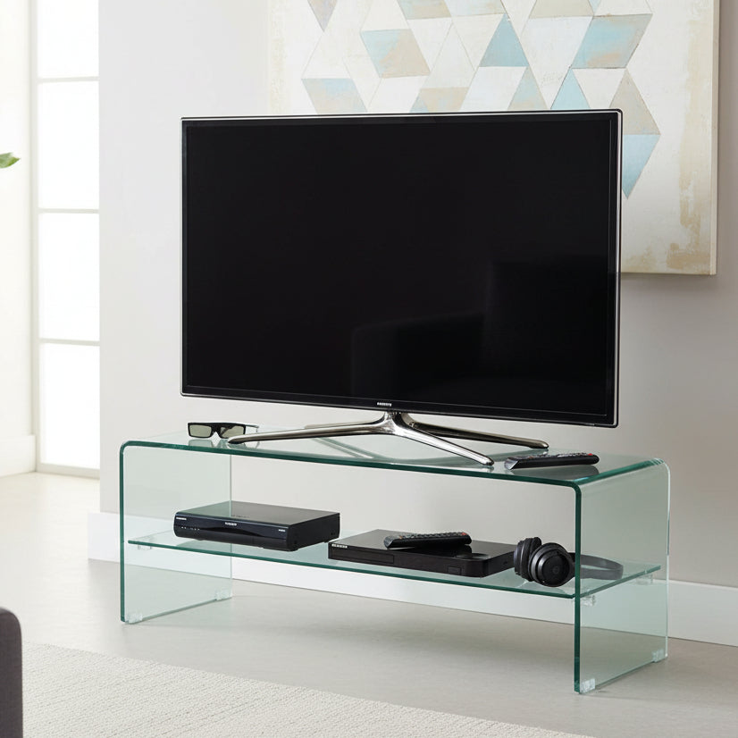 Porta TV in vetro curvato trasparente Fancy 110