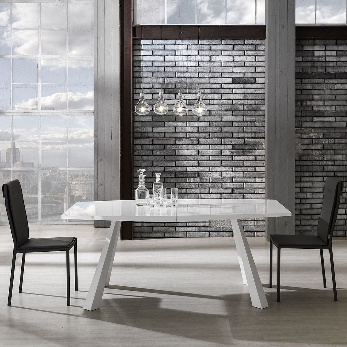 Coppia sedie moderne per sala pranzo Aksel Grey