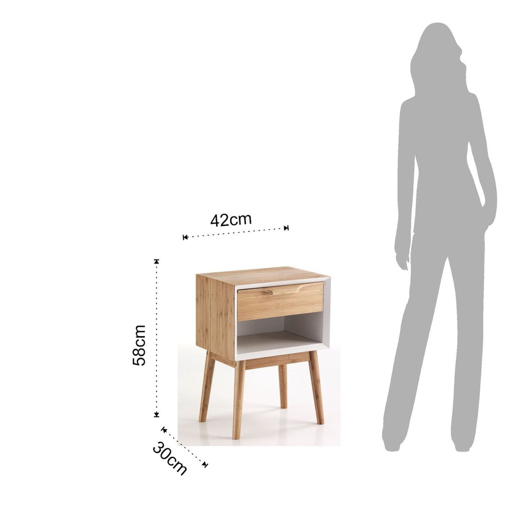 Comodino tavolino Trimmy in legno massello di bambù