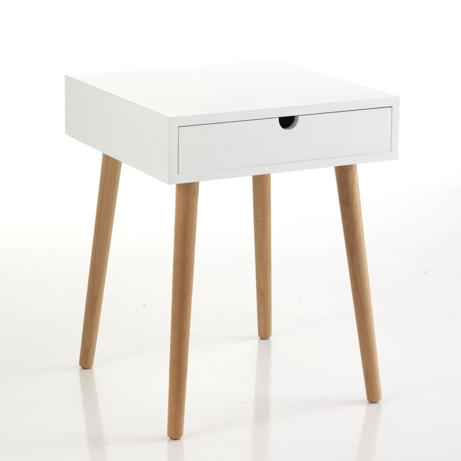 Comodino tavolino Trilly in legno massello e MDF