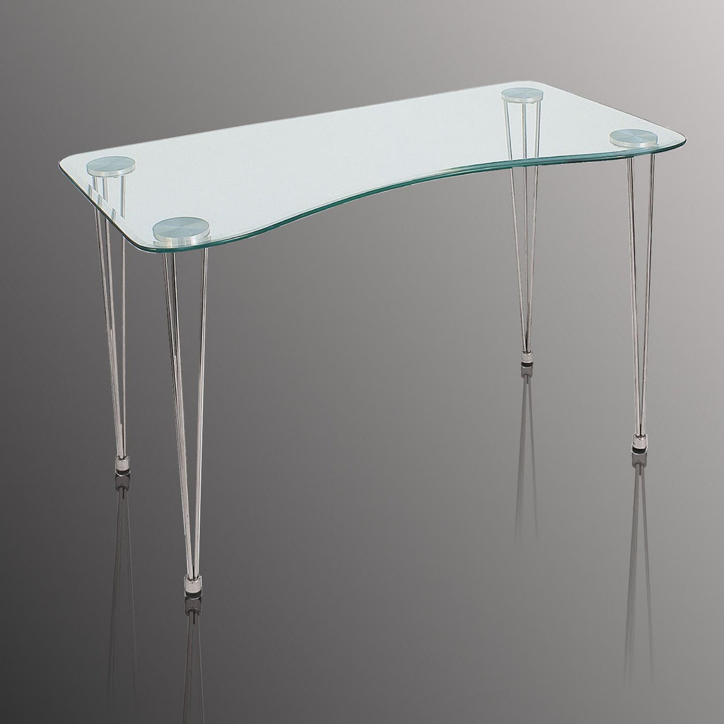 Scrivania porta PC Kayden in metallo e vetro 120 cm