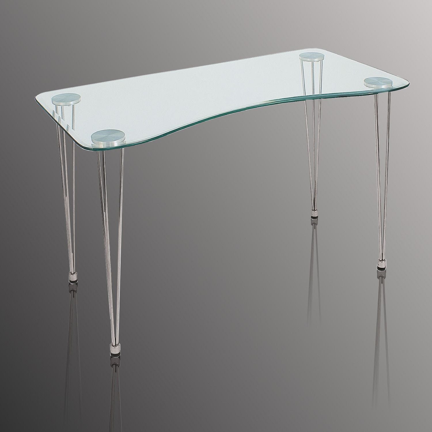 Scrivania porta PC Kayden in metallo e vetro 120 cm