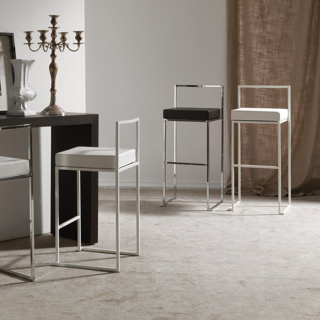 Sgabelli impilabili in metallo cromato Mendy