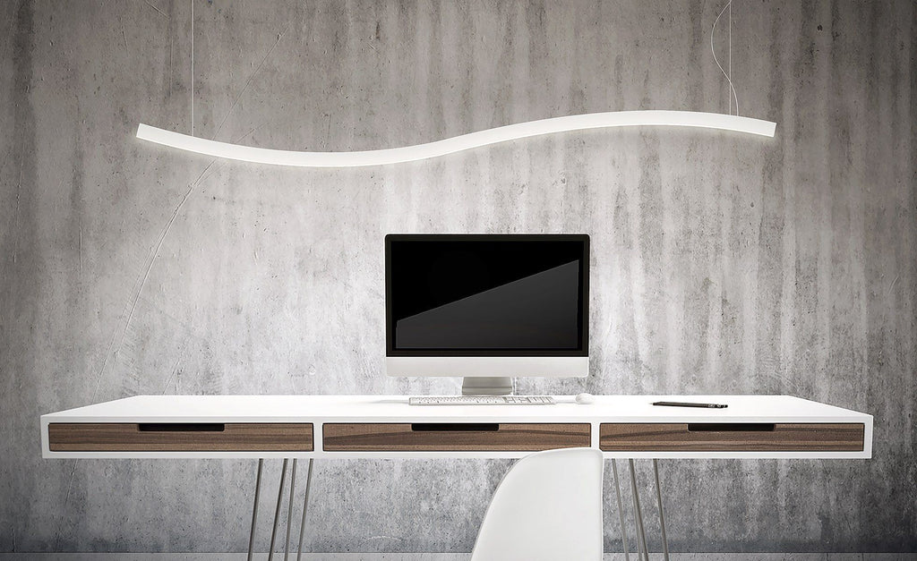 Lampadario a sospensione Curve a LED in alluminio