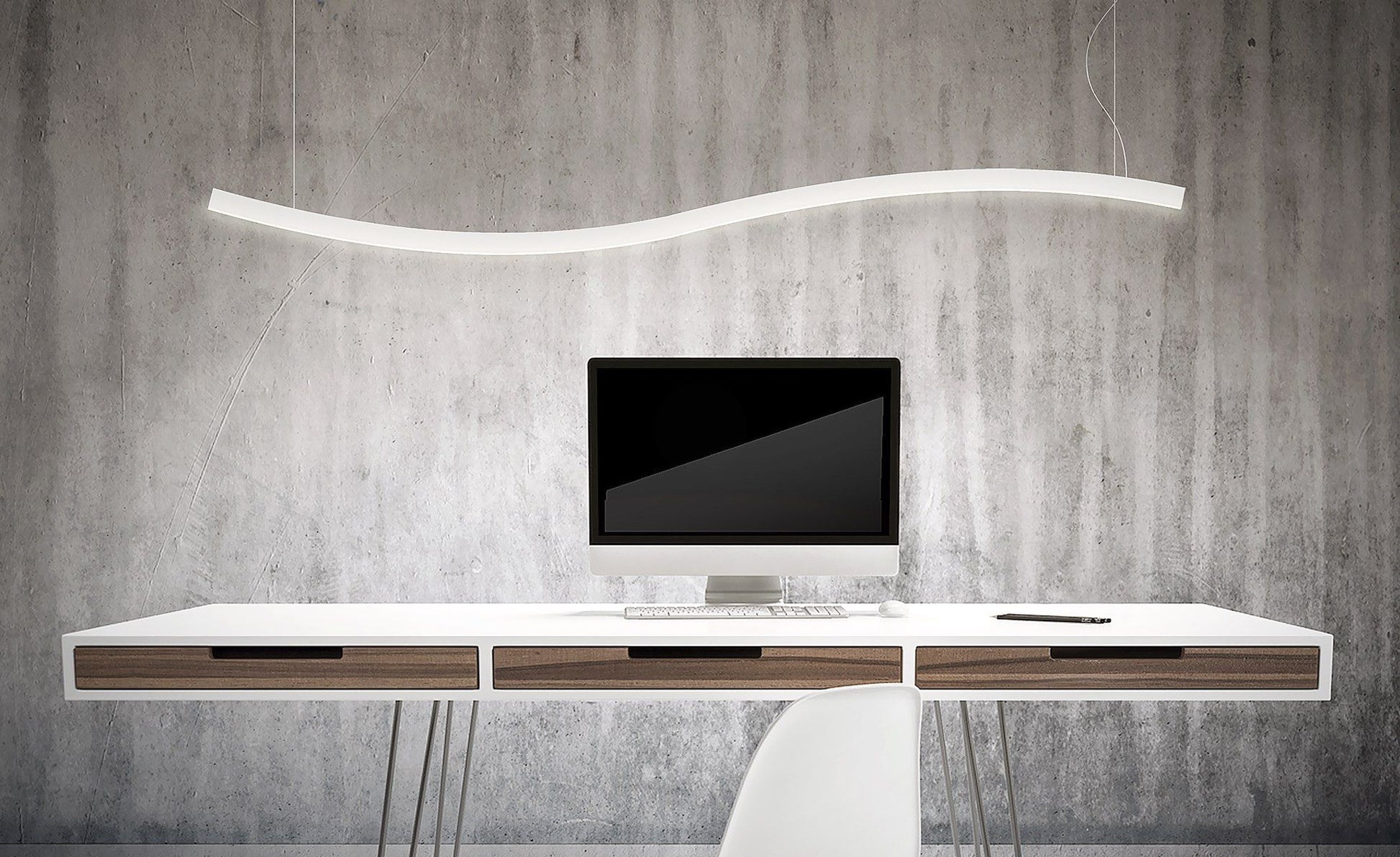 Lampadario a sospensione Curve a LED in alluminio