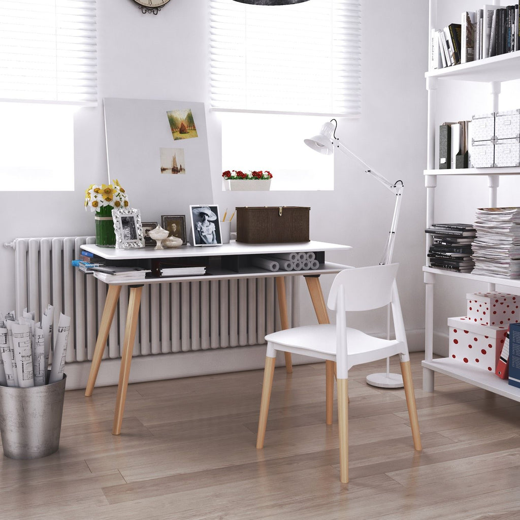 Scrivania design nordico con ripiano Keimo