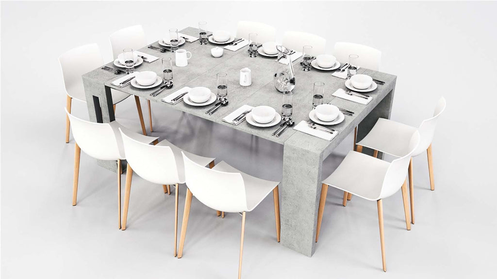 Consolle allungabile Helge con allunghe integrate