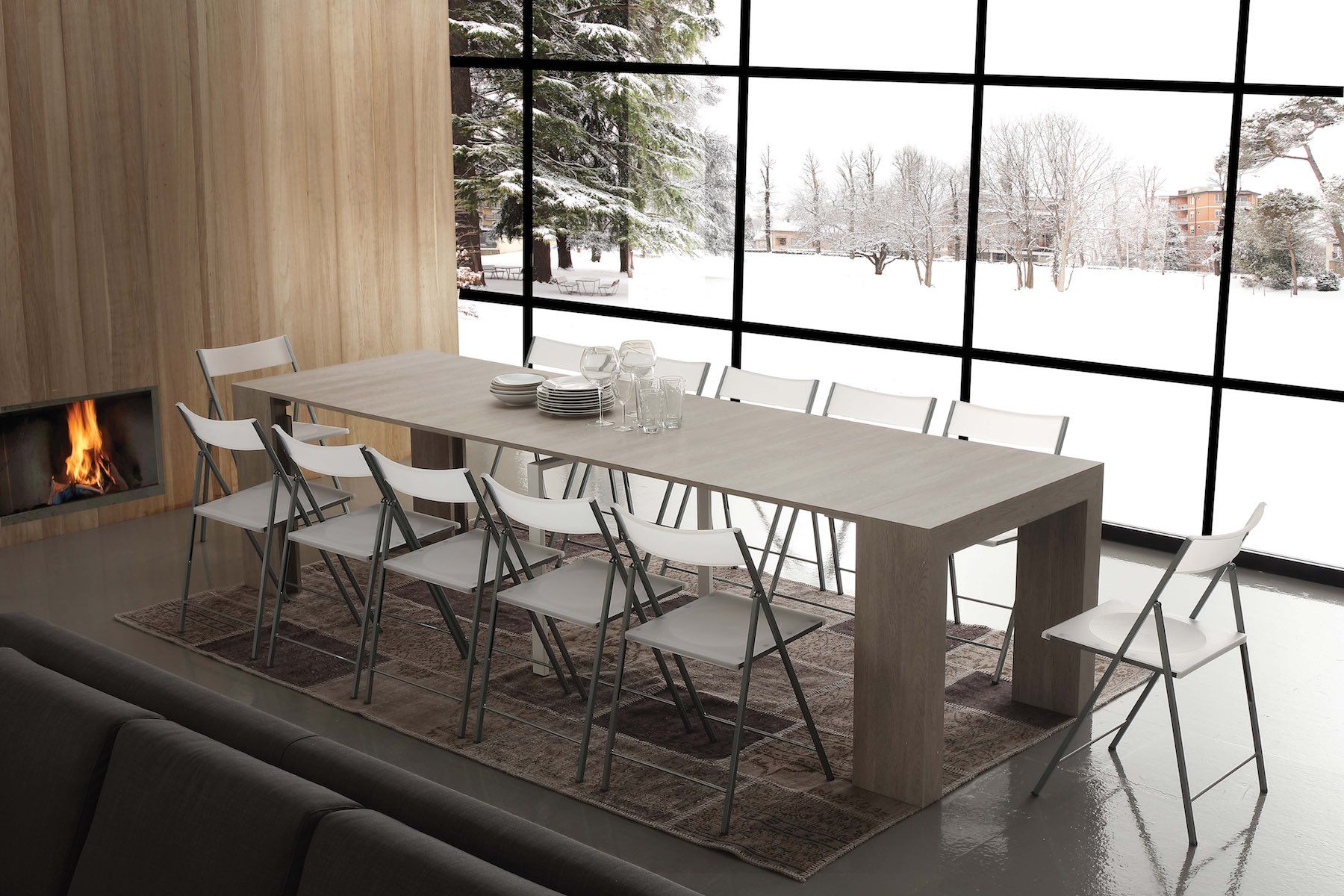 Tavolo consolle allungabile design Bendik