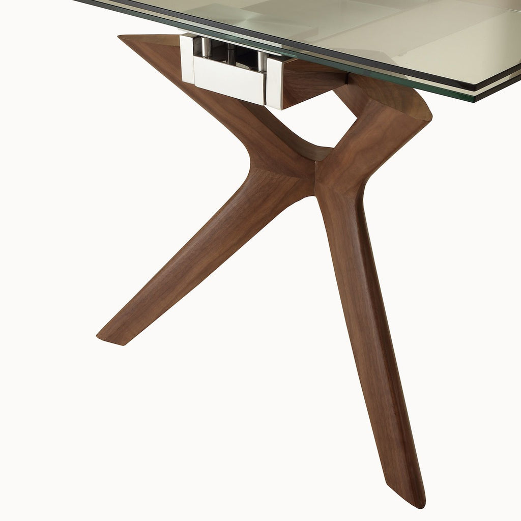 Tavolo allungabile Nicklas in acciaio vetro legno 160x90cm