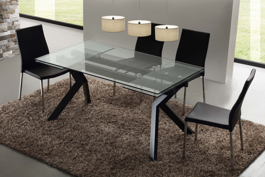Tavolo allungabile moderno Mats in metallo e vetro