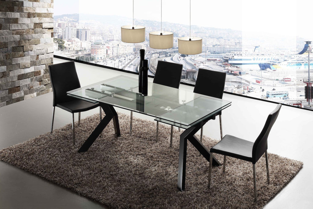 Tavolo allungabile moderno Mats in metallo e vetro
