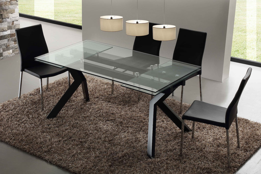 Tavolo allungabile moderno Mats in metallo e vetro