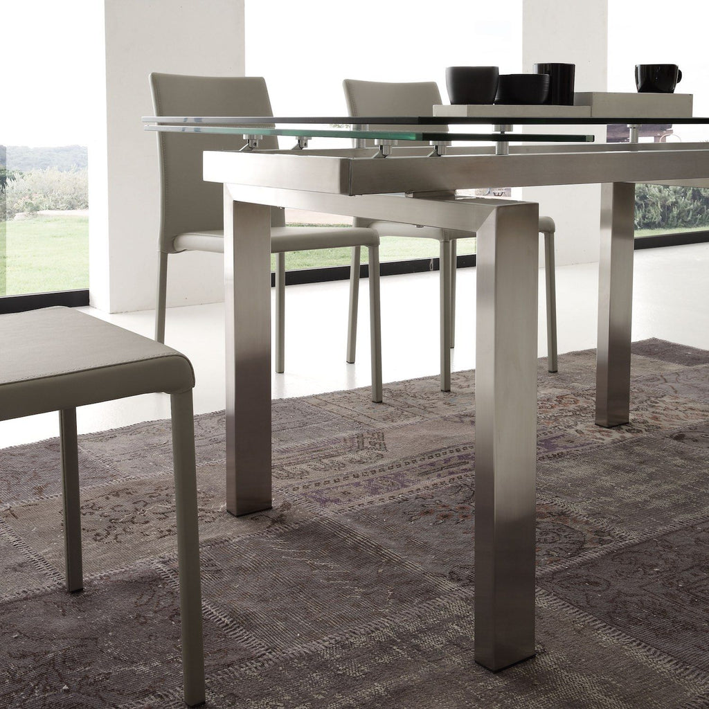 Tavolo allungabile in vetro trasparente Damian