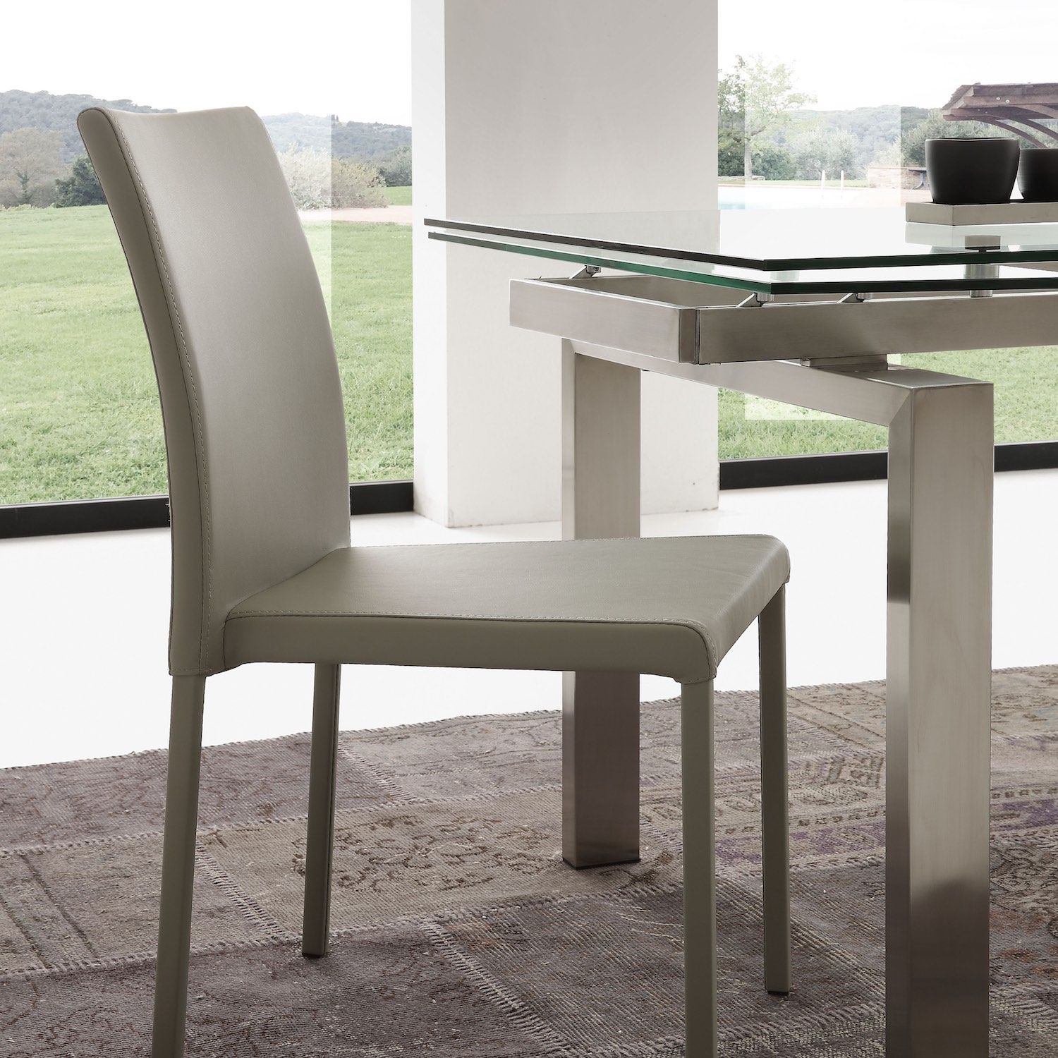 Tavolo allungabile in vetro trasparente Damian