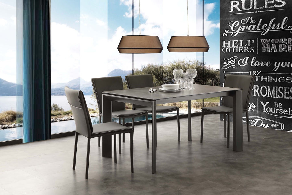 Tavolo allungabile Duarte piano vetro ceramica 140 x 90 cm