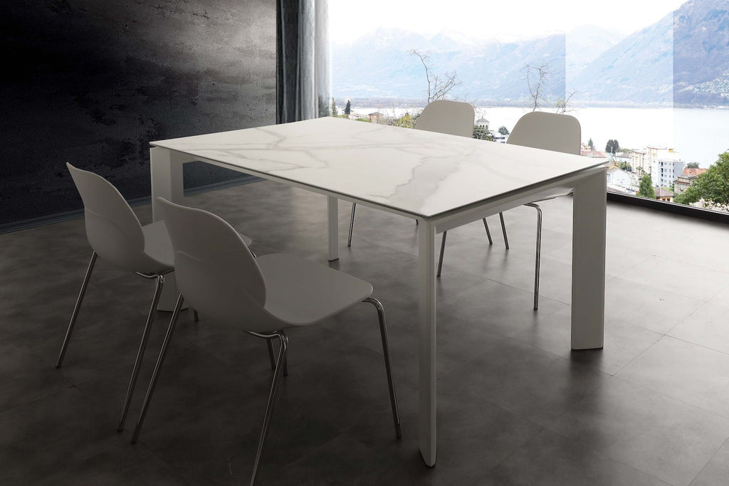 Tavolo allungabile Duarte piano vetro ceramica 140 x 90 cm