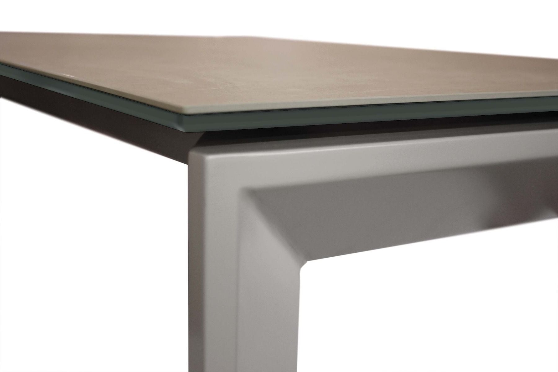 Tavolo allungabile Duarte piano vetro ceramica 140 x 90 cm