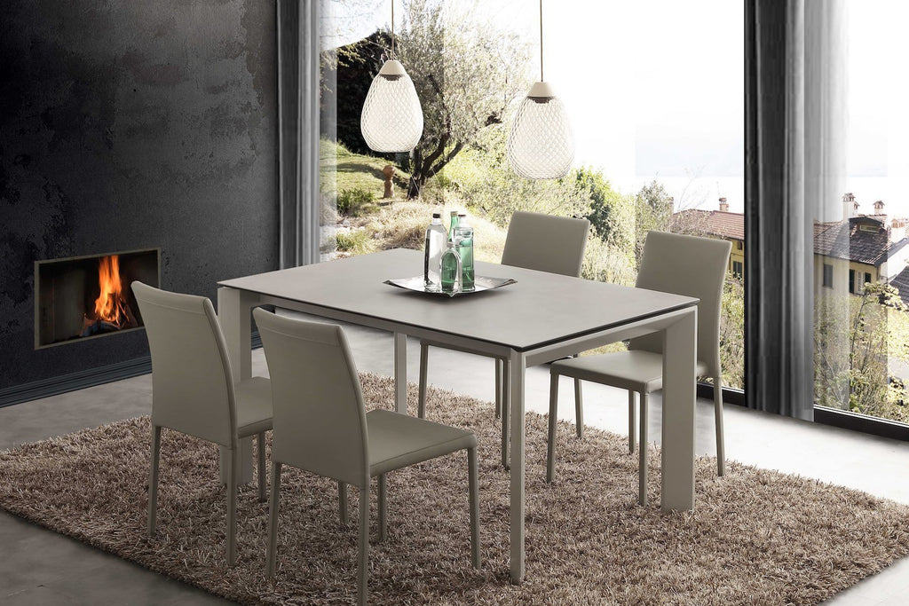 Tavolo allungabile Duarte piano vetro ceramica 140 x 90 cm