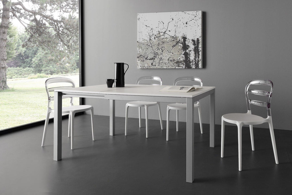 Tavolo quadrato allungabile in metallo e nobilitato Felix QD