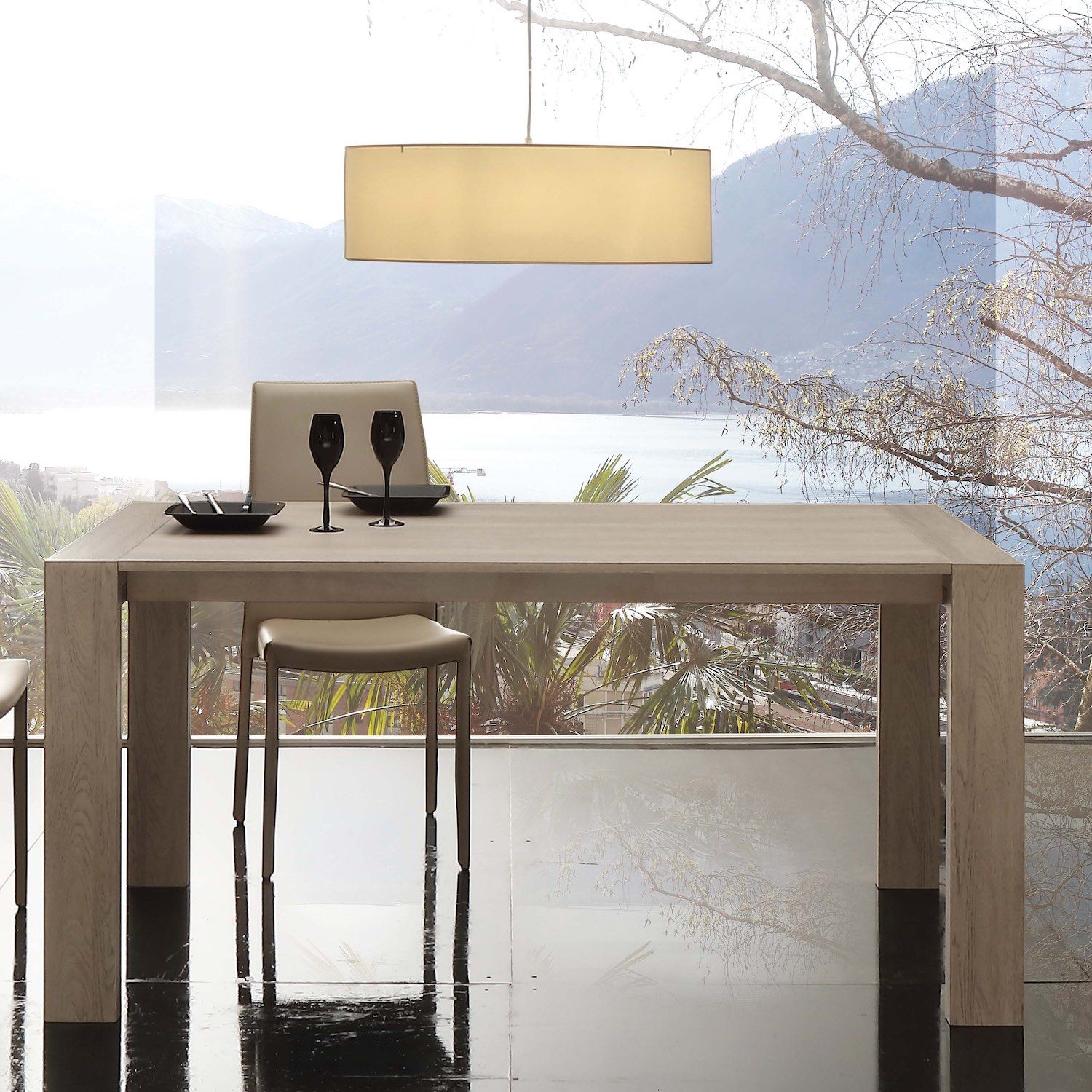 Tavolo allungabile design moderno in legno 140 o 160 cm Alwin