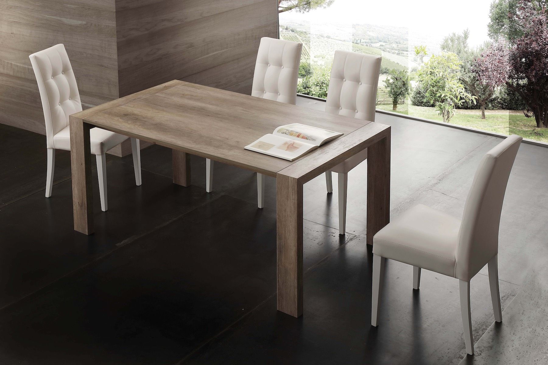 Tavolo allungabile design moderno in legno 140 o 160 cm Alwin