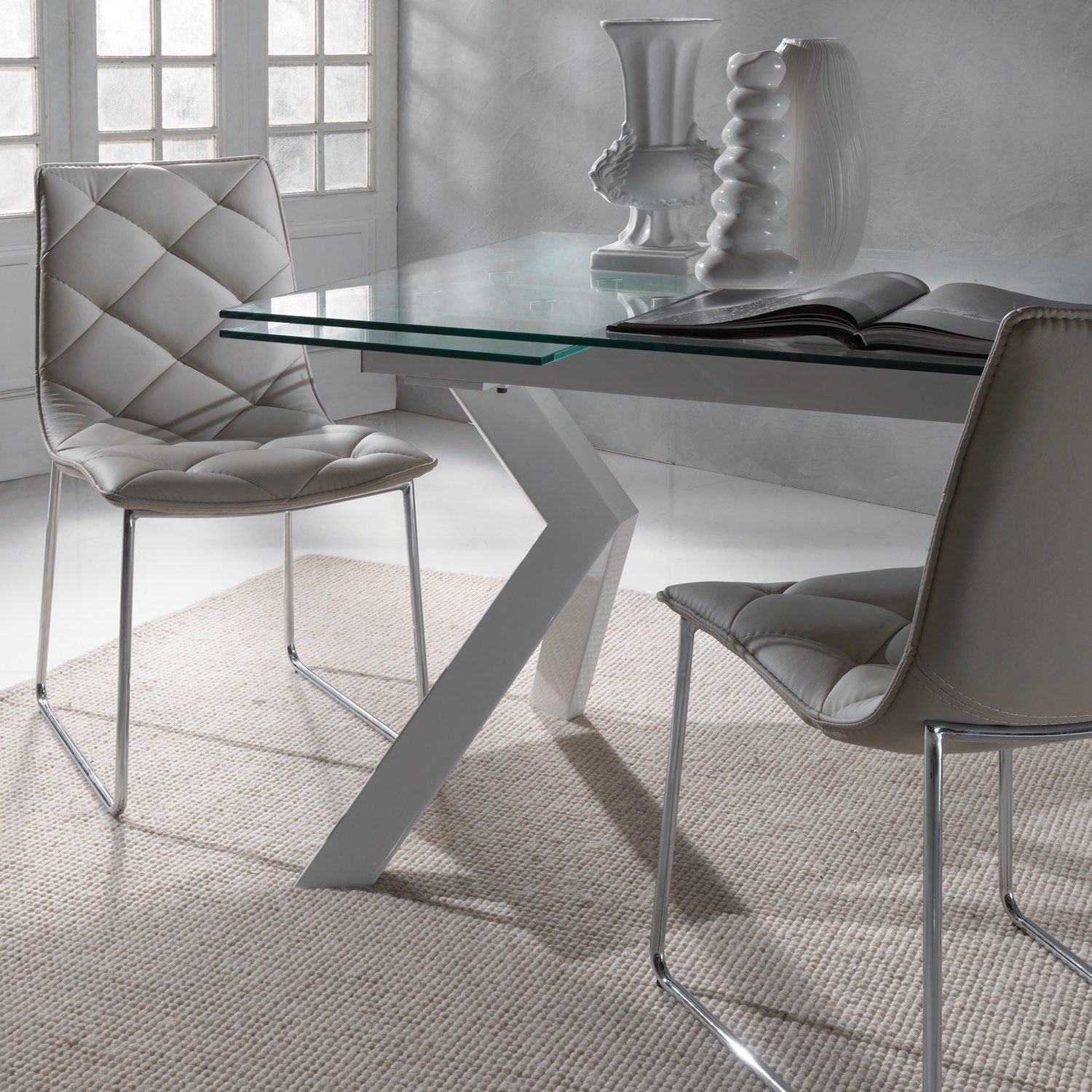 Coppia sedie a slitta design moderno Armas