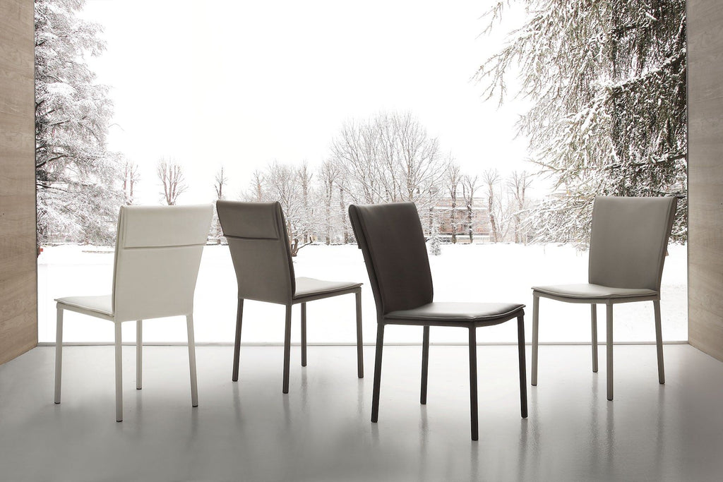 Sedie per cucina Sarianna in metallo ed ecopelle