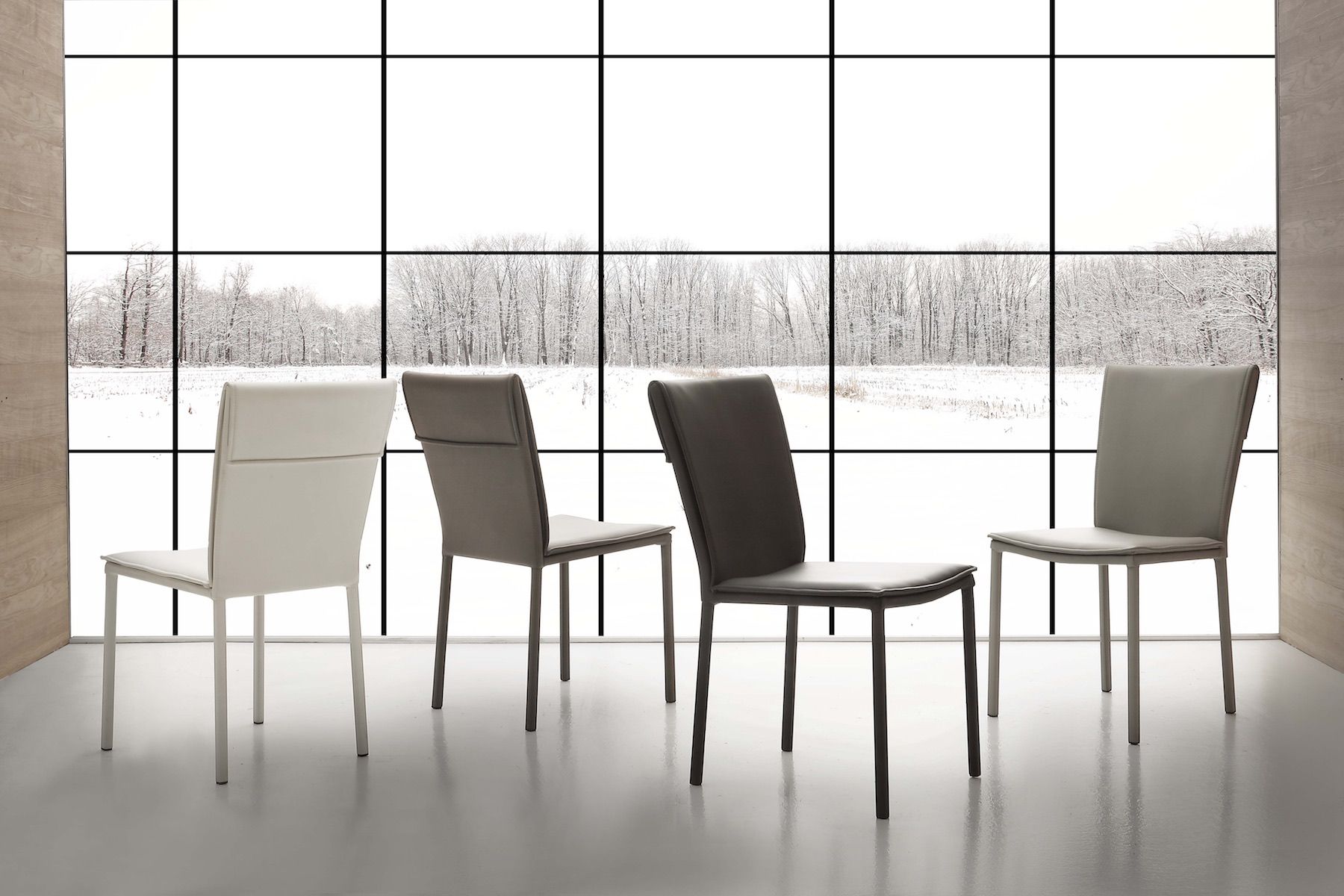 Sedie per cucina Sarianna in metallo ed ecopelle