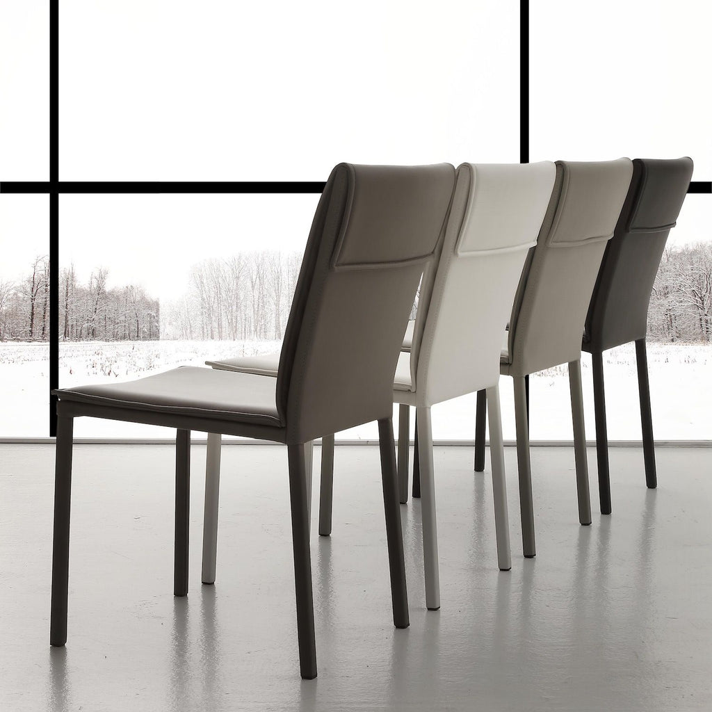 Sedie per cucina Sarianna in metallo ed ecopelle