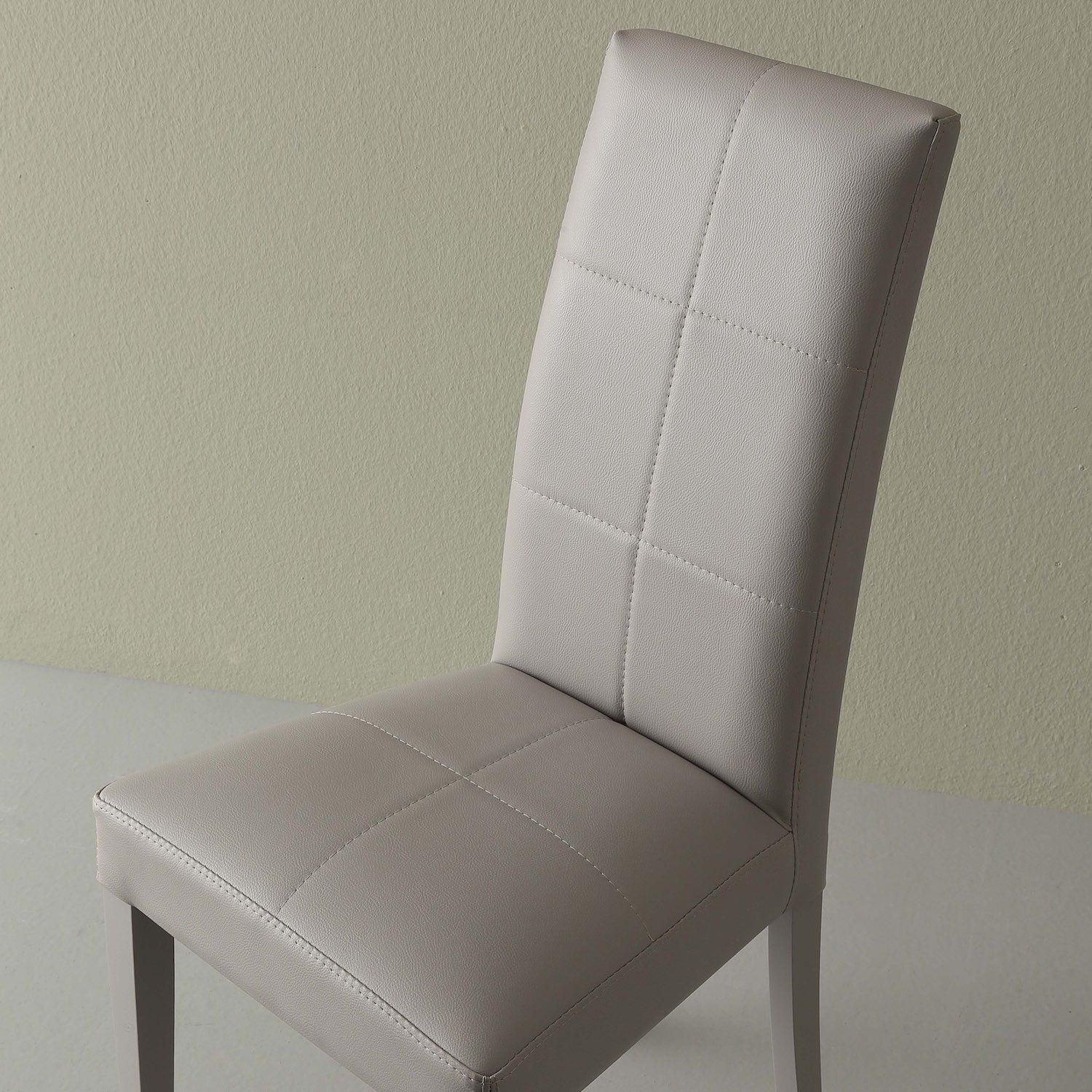 Coppia sedie schienale alto Janika in ecopelle grigio