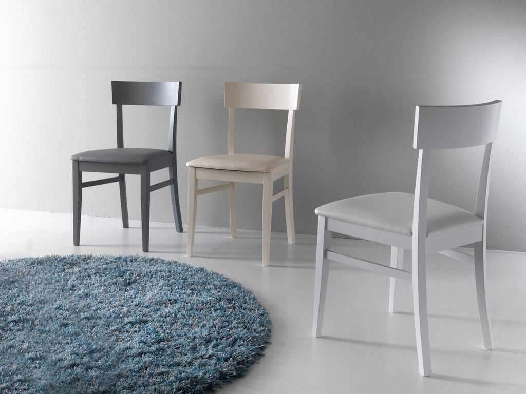 Coppia sedie in legno ed ecopelle design moderno Candis