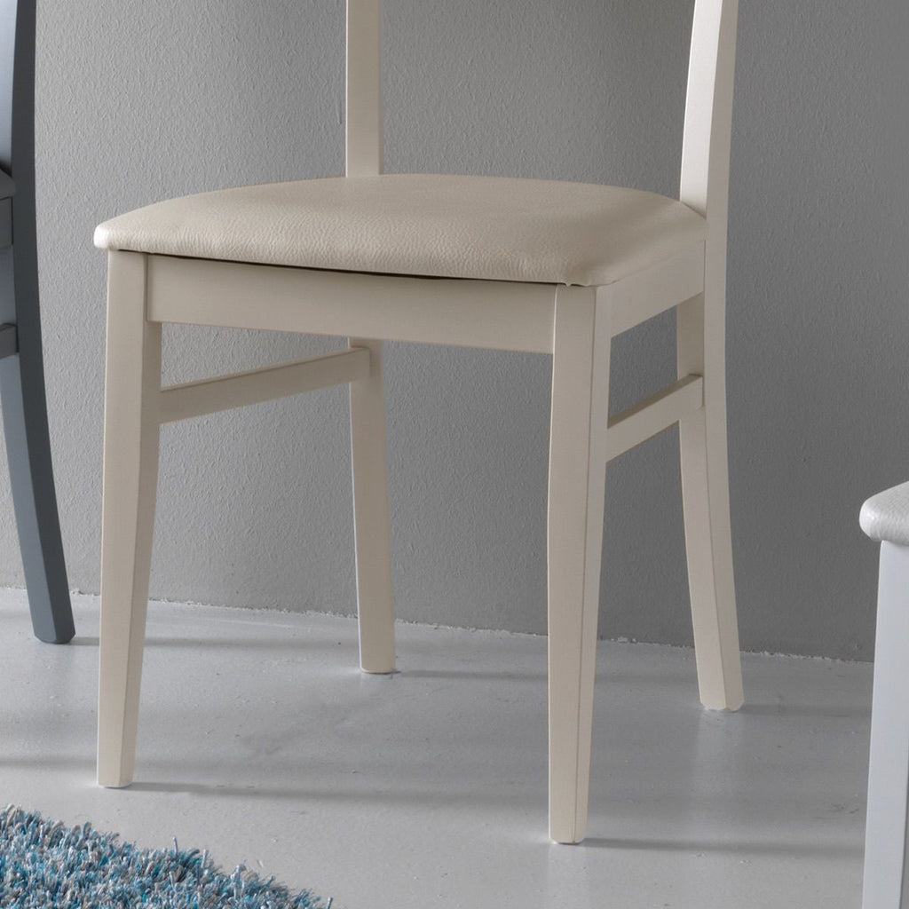 Coppia sedie in legno ed ecopelle design moderno Candis