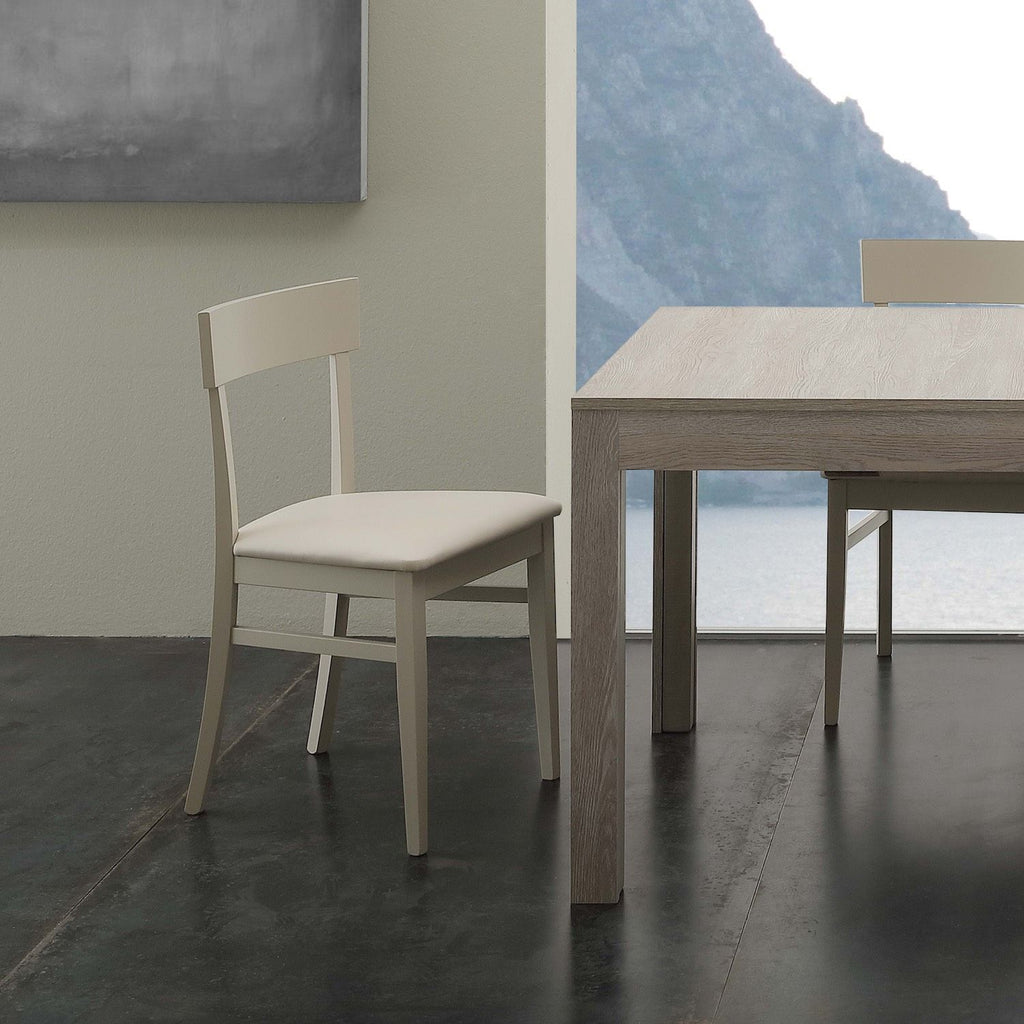 Coppia sedie in legno ed ecopelle design moderno Candis